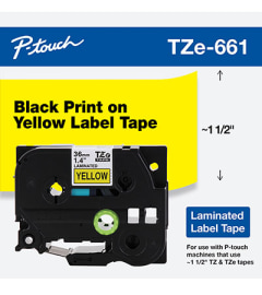 Brother P-touch TZE261 | 36mm Black on White Laminated Tape