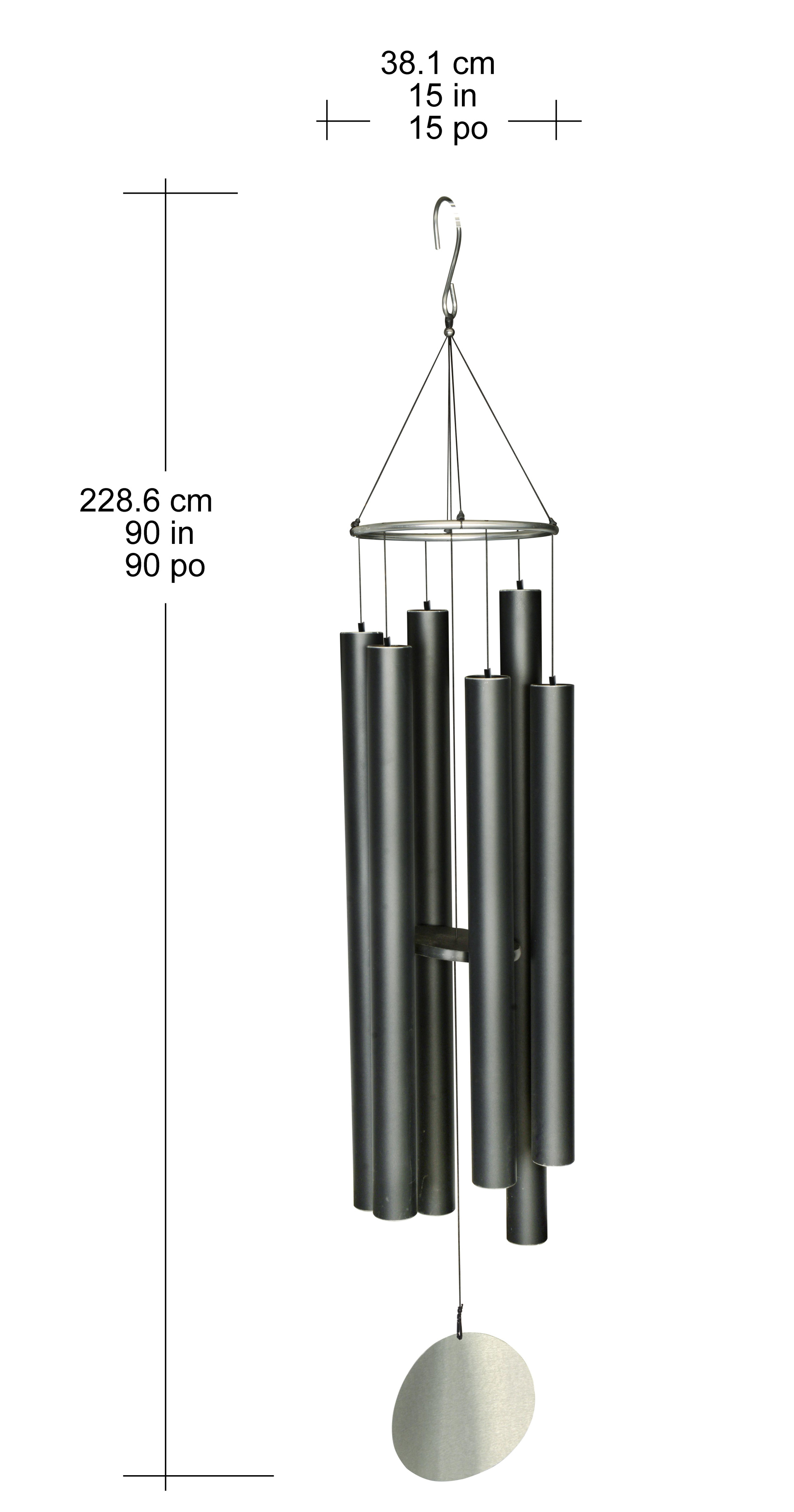 Stylecraft EstateSized Harmonic Wind Chime, 15 in. Diameter x 90 in