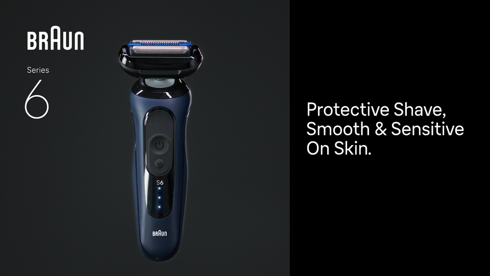 thumbnail video image 2 of Braun Series 6 6120s Electric Shaver with Precision Trimmer and Pouch, 2 of 12
