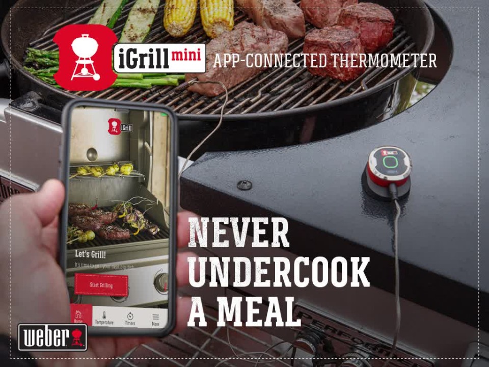 thumbnail video image 2 of Weber iGrill Mini App-Connected Thermometer, 2 of 12