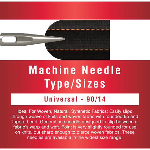 SINGER® Size 90/14 Universal Regular Point Sewing Machine Needles, 5ct.