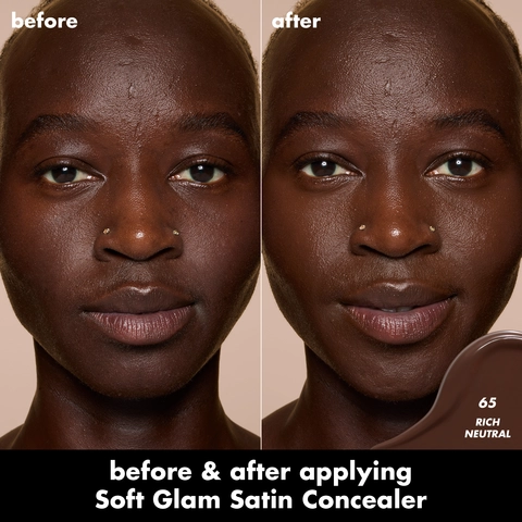 Soft Glam Satin Concealer before and after model image