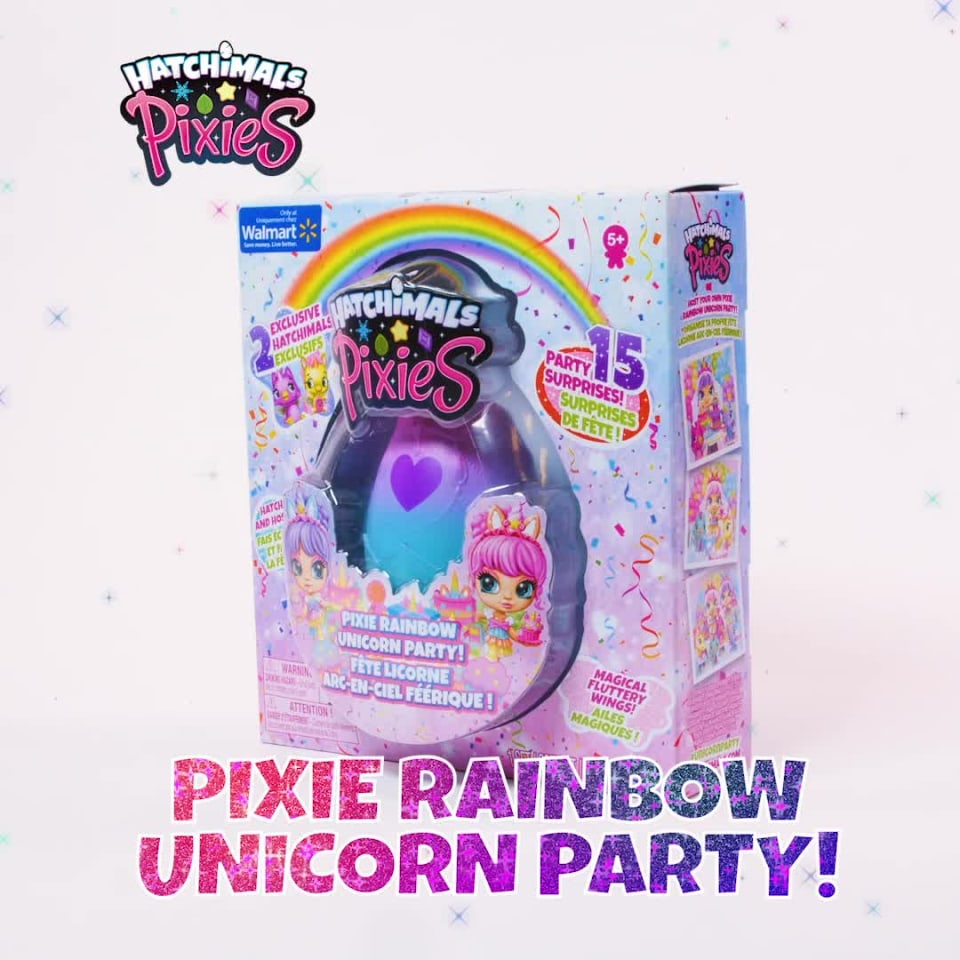 NEW Hatchimals Pixies Rainbow Unicorn Party 2 Exclusives 15 Party Surprises 