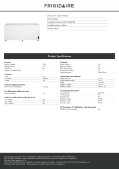 Frigidaire FCCS201FW 19.7 Cu. Ft. Commercial Chest Freezer with 3 Wire  Baskets, Thermometer & MaxFreeze Switch with LED Light