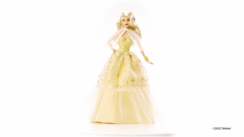 green emerald velvet dress Barbie @Barbiestyle Yellow Dress & Coat Doll – Maqio main image 0