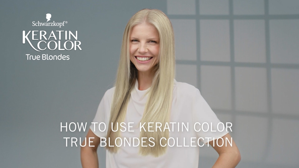 thumbnail video image 2 of Schwarzkopf Keratin Color Permanent Hair Color Cream, 9.1 Light Ash Blonde, 1 Kit, 2 of 11