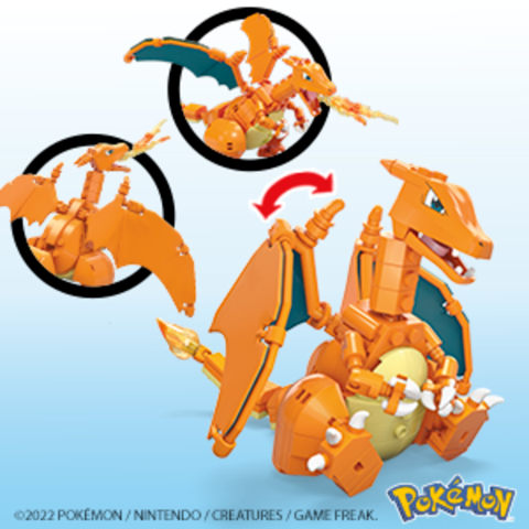 MEGA Pokemon Building Toy Kit Charizard (222 Pieces) with 1 Action