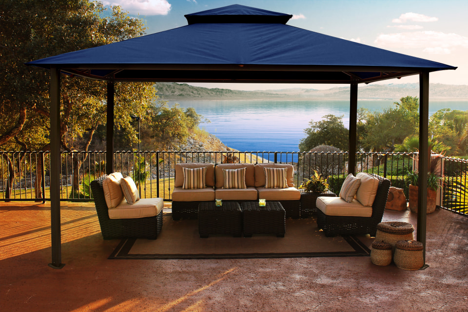 thumbnail video image 2 of Savannah 11' x 14' Gazebo with Cocoa Top, 2 of 5