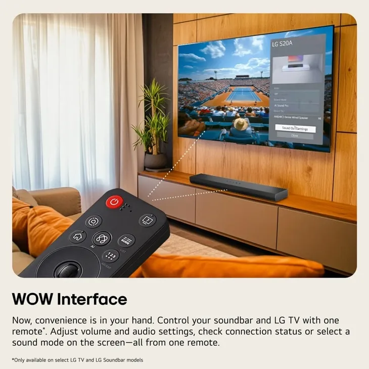 LG - 2.1-Channel S35A Soundbar with Wireless Subwoofer, Dolby Audio and WOW Orchestra  thumb 6