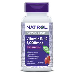 【メール便無料】 5000mcg, B-12 Vitamin Natrol® 100 Tablets Dissolve Fast サプリメント・ビタミン
