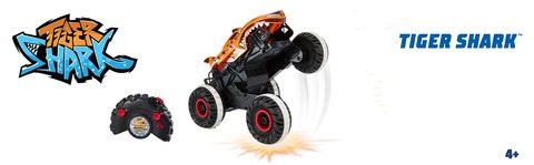 Hot Wheels Monster Trucks, Carro de Controle Remoto, Monster Truck Toy com  Rodas De Todo o Terreno, 1:15 Escala Imparável Tiger Shark rc em Promoção  na Americanas