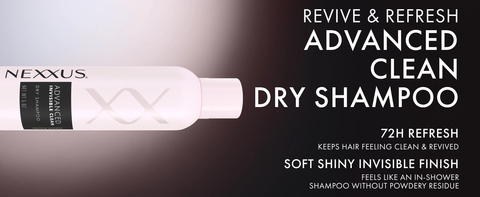 Product bottle with a monochromatic background next to text highlighting its benefits.