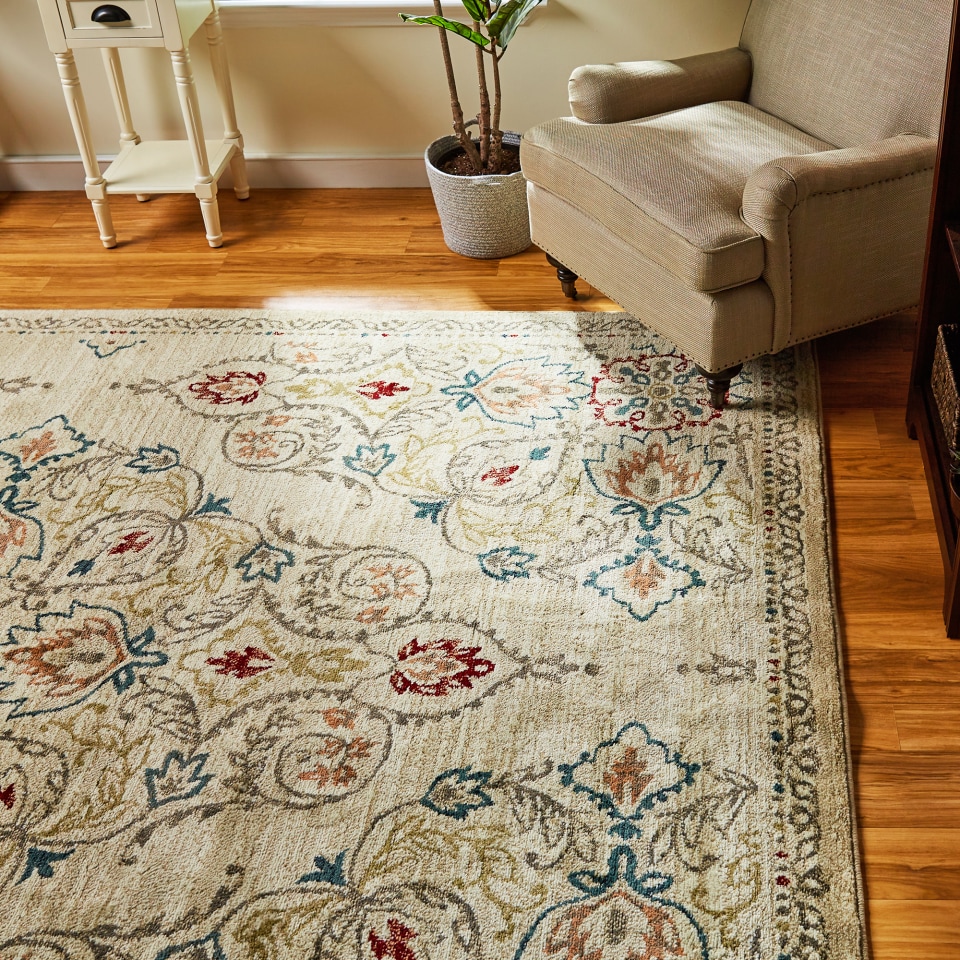 Ivory Indoor Fl Botanical Area Rug, French Country Area Rugs