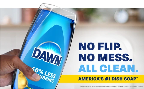 No Flip. No Mess. All Clean. America's #1 Dish Soap