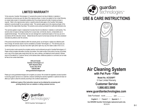 GermGuardian Air Purifier with True HEPA Filter for Home and Pets, UV-C