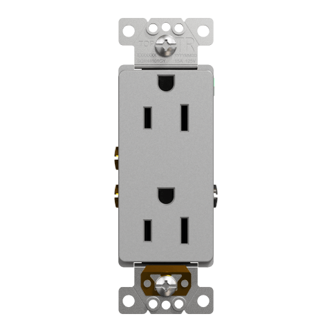 200 pc NEW Decorator Duplex Receptacle GRAY 15A Decora Outlet Self Grounding 