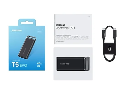 Samsung T5 EVO Portable SSD 4TB Black, Up-to 460MB/s, USB 3.2 Gen