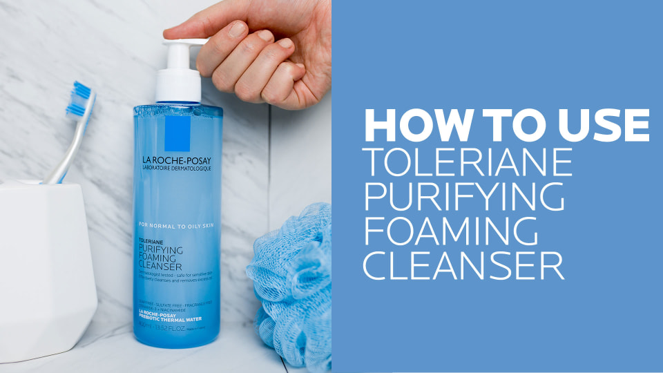 thumbnail video image 2 of La Roche-Posay Toleriane Purifying Foaming Facial Cleanser, 6.76 fl oz, 2 of 10