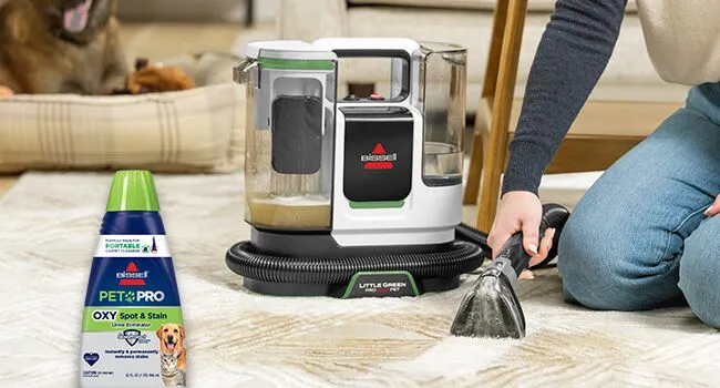 バスヒーター ホワイト・グリーン BISSELL Little Green ProHeat Pet Portable Carpet Cleaner Wasabi