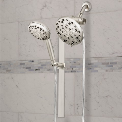 Waterpik HeightSelect Dual Slide Rail Shower Head System in Brushed Nickel