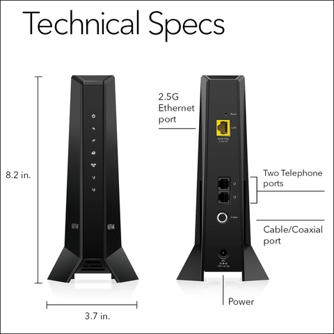 その他 NETGEAR GIRARE Netgear 2.5Gbps Internet Speed Cable Modem for XFINITY Voice