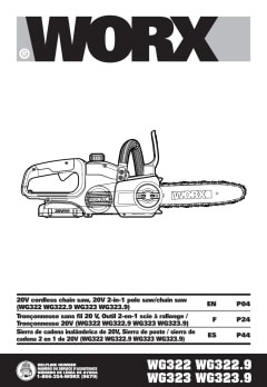 Worx 20v cordless pole chain saw wg323 hot sale