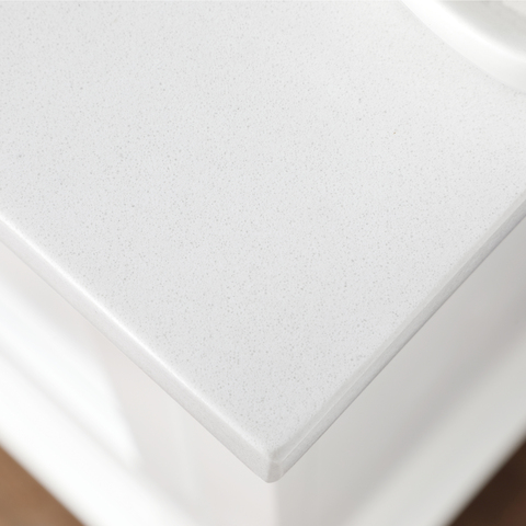 Premium engineered stone countertop with ceramic sink