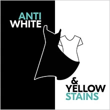 Shirt icon with "Anti White Marks &amp; Yellow Stains" text