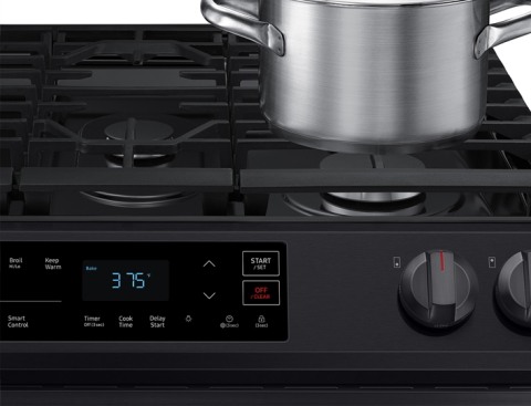 Samsung NX58T7511SG 30 Freestanding Gas Range - w/Air Fry Tray, Black  Stainless Steel