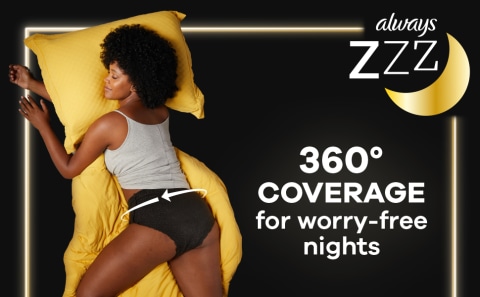 Always ZZZ Overnight Disposable Period Underwear for Women Size  Small/Medium, 360° Coverage, 7 Count