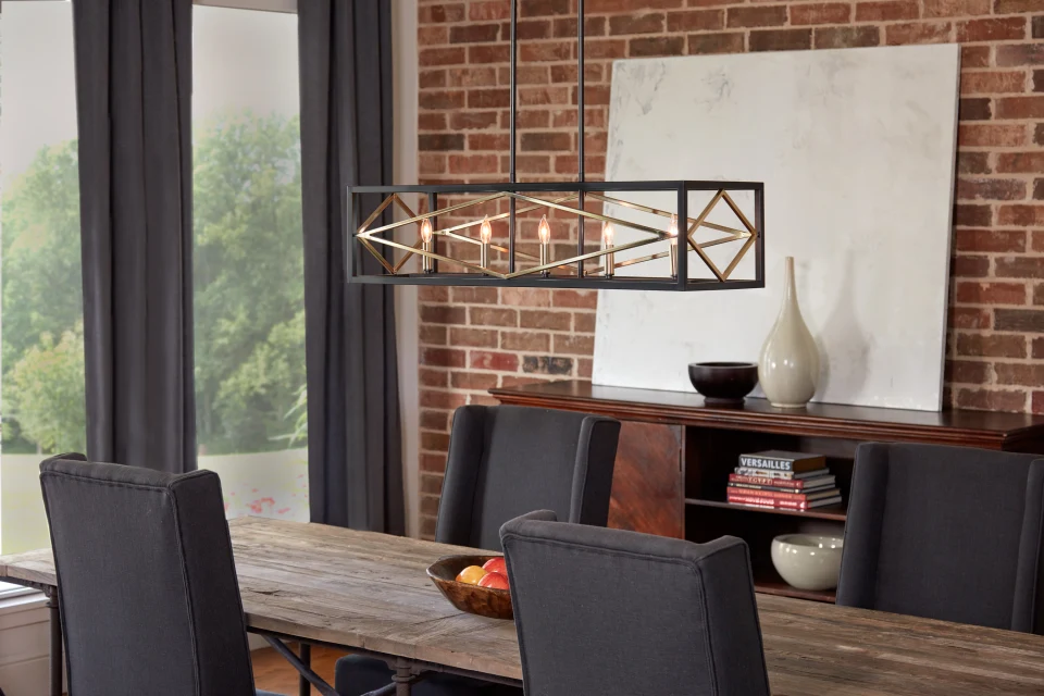 【BLACKPURPLE】[silver925] Square Bianco Pendant Edvivi Renzo 4-Light Matte Black Caged Modern Farmhouse