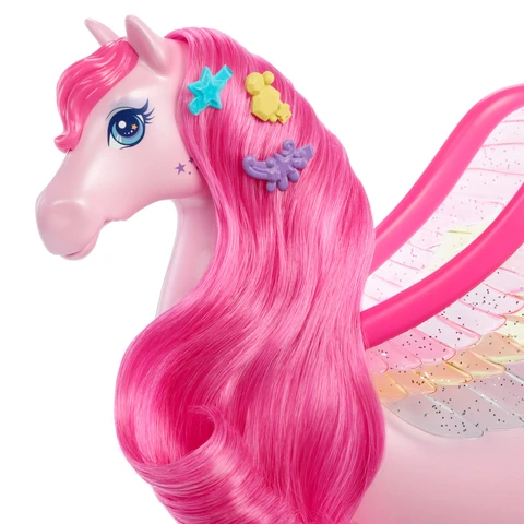 Barbie s Adventure A Touch of Magic Pink Pegasus with Puppy Kids Winged Horse Toys with Lights and Sounds Walmart