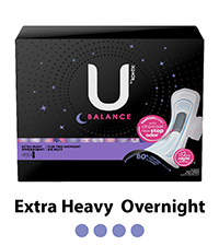U By Kotex Balance Ultra Thin Extra Heavy Overnight Pads With