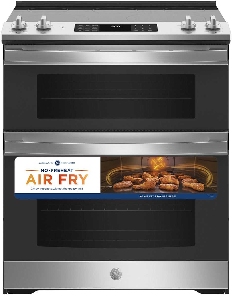 GE 30 Inch. 6.7 cu. ft. Slide-In Front Control GAS Double Oven
