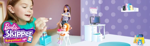 Play out babysitting adventures with the Barbie&#174; Skipper™ Babysitters Inc.™ dolls &amp; accessories!
