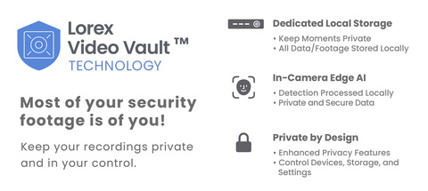 Keep your recordings private and in your control with Lorex Video Vault