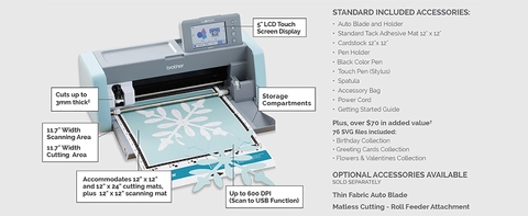 Brother SDX125E ScanNCut DX SDX125e With 682 Built-In Designs Brother SDX125E ScanNCut DX SDX125e With 682 Built-In Designs