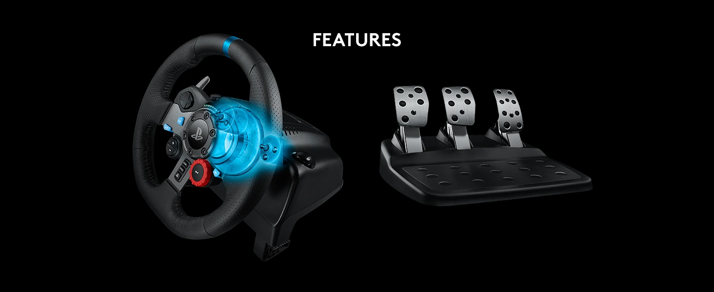 Logitech - G29 Driving Force Racing Wheel and Floor Pedals for PS5