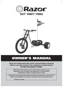 Razor DXT Drift Trike Black/ Yellow- Three Wheeled Drifting