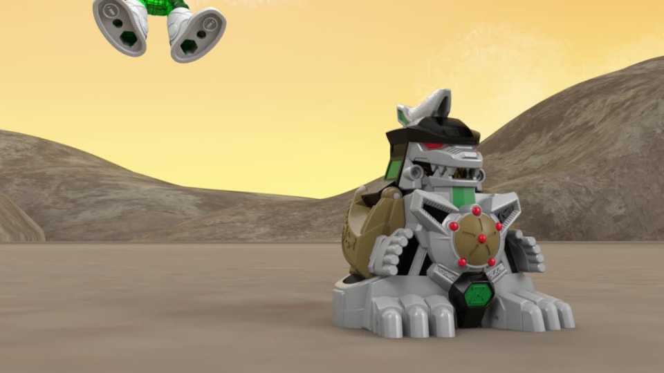 thumbnail video image 2 of Imaginext Power Rangers Battle Armor Yellow Ranger, 2 of 6