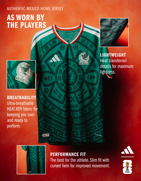 ユニフォーム Adidas Mexico Auth Home Jsy 22 - Green