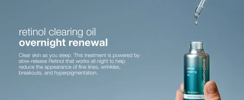 Dermalogica retinol clearing oil bottle with dropper for overnight skin renewal and acne care