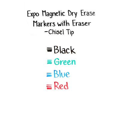 Expo Dry Erase Magnetic Markers, Chisel Tip, 4 Count 