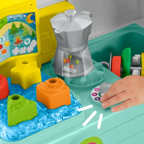 Fisher-Price Camper 3-in-1 Ridi E Impara - Centro Attività E Giocattolo A Spinta Per Bambini 9-36 Mesi