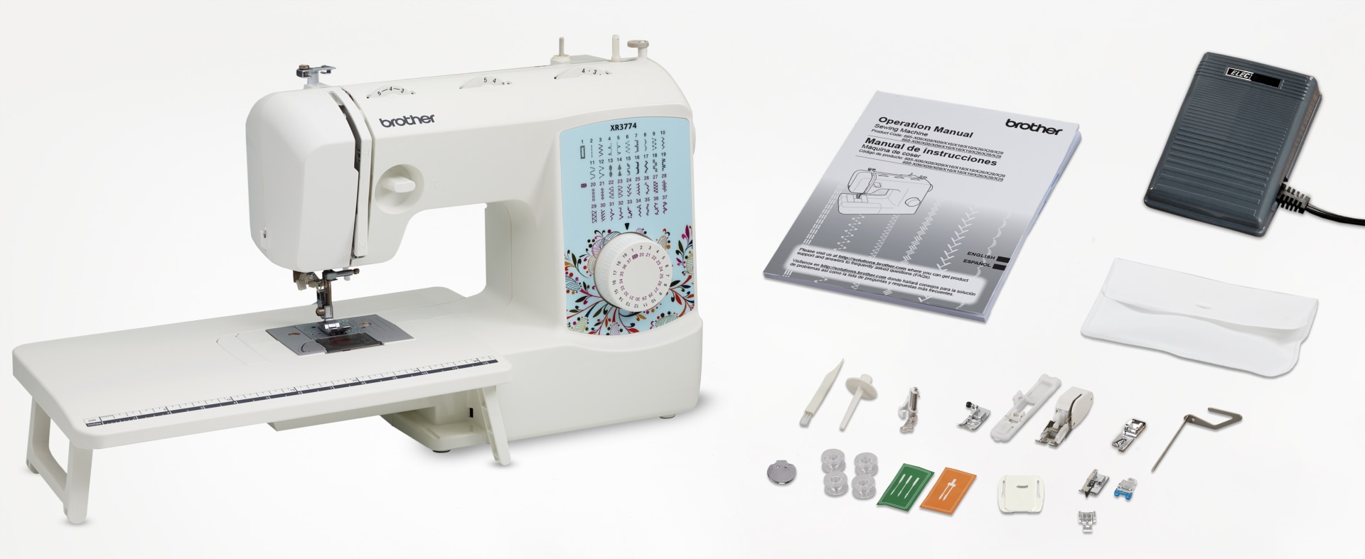 Brother XR3774 Sewing And Quilting Machine with Wide Table and Built-in  Stitches 