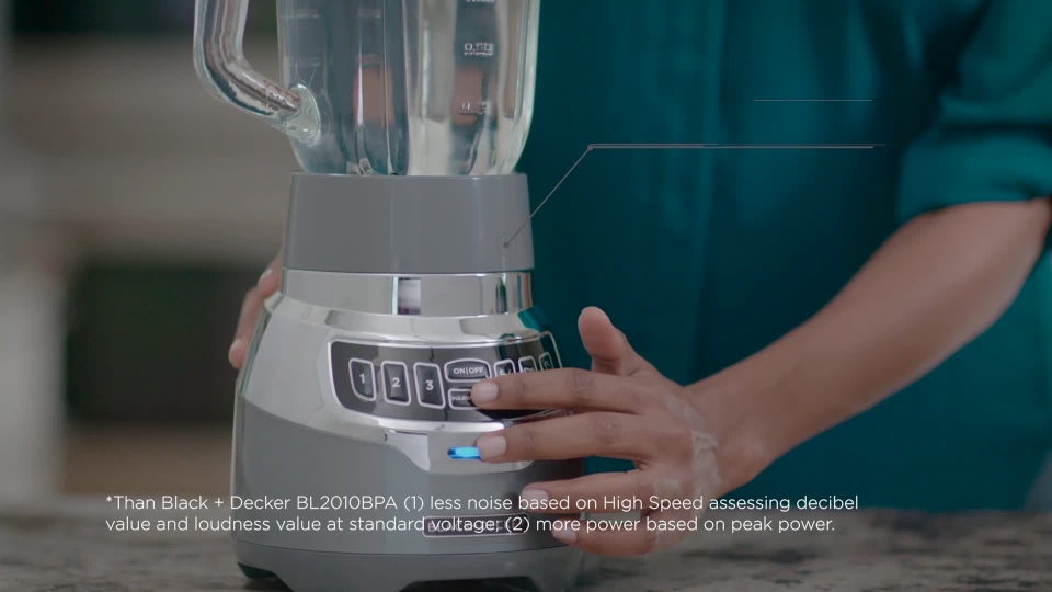 BLACK+DECKER PowerCrush Digital Blender with Quiet Technology, Stainless Steel, BL1300DGP