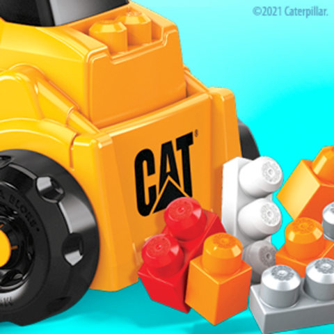 MEGA BLOKS Fisher-Price Toy Blocks Cat Build n Play Ride-On (11 Pieces) For  Toddler