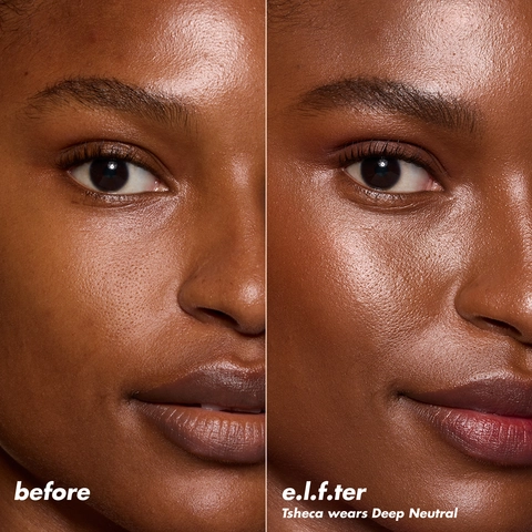 Tsheca wears Deep Neutral in Halo Glow Powder Filter