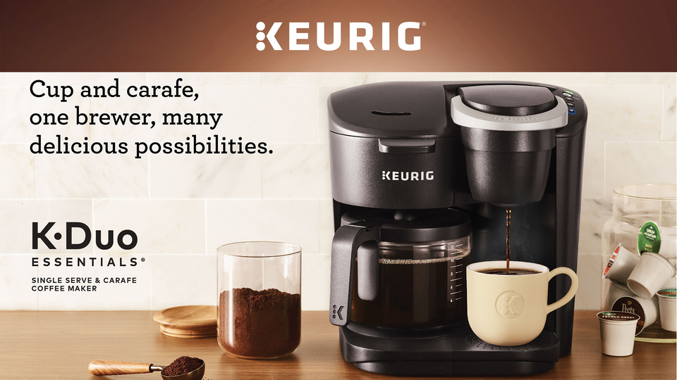 Keurig K-Duo Essentials Single-Serve Carafe K-Cup Pod Coffee