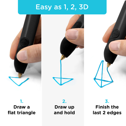 Teq 3Doodler Create+ Essentials 3D Printing Pen Set - Onyx Black -  3DOODLER-8CPSBKUS3E - STEM & Robotics 